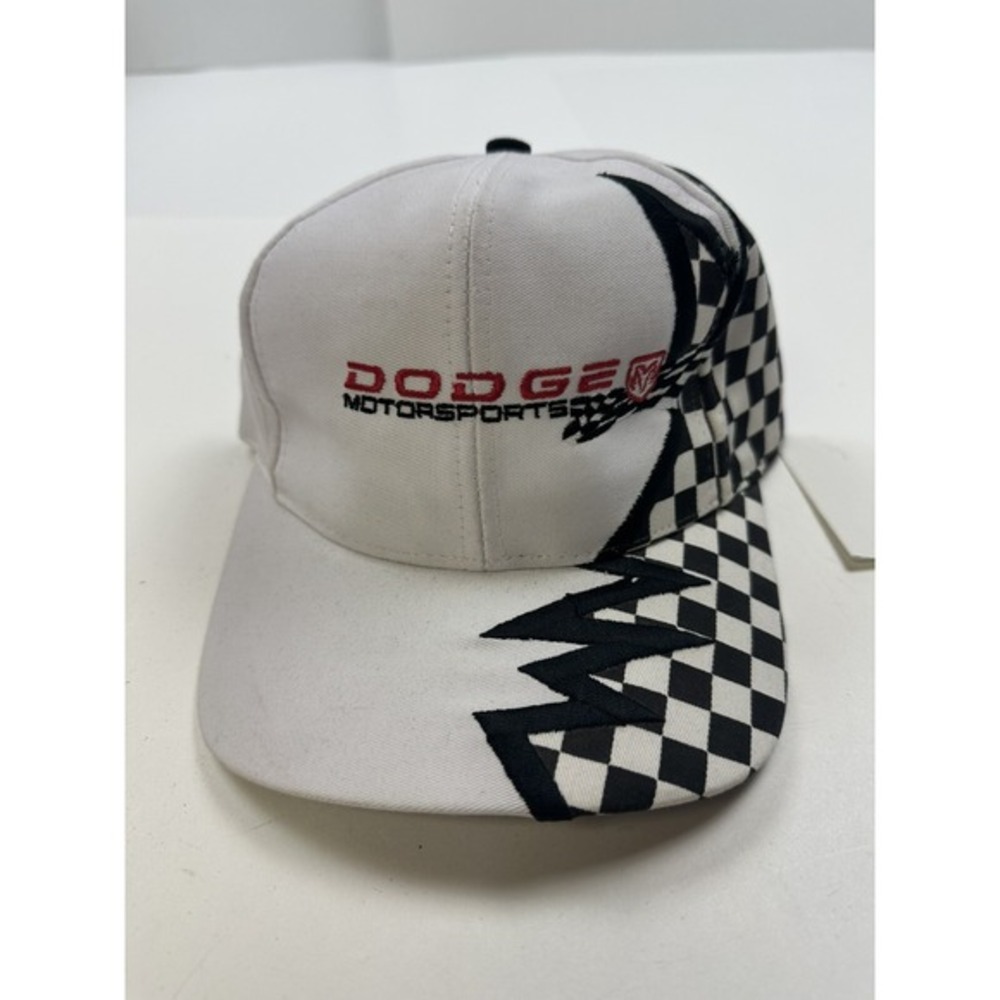 Vintage Dodge Motorsports Leather Strap Back Hat‎ Shockwave Cap Hellcat